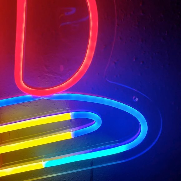 Playstation Logo Custom Made LED Neon Style Sign w/ Acrylic Backing 16" X 12" - Picture 3 of 9